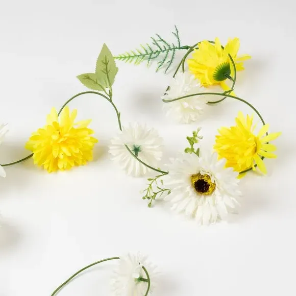 Set of 6 Artificial Flower Garlands - Yellow