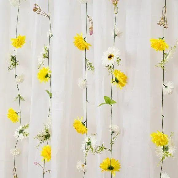 Set of 6 Artificial Flower Garlands - Yellow