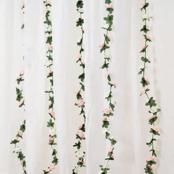 Set of 6 Mini Rose Garlands - Light Pink image