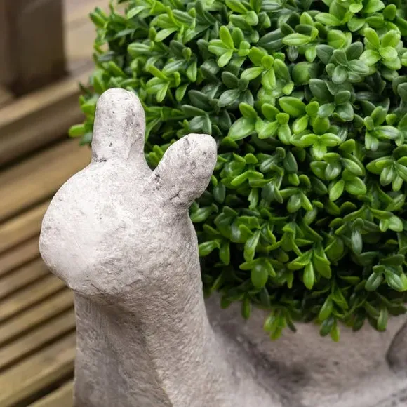 Snail Shaped Topiary Planter - Green, Artificial