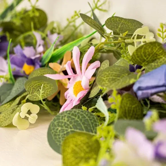 Spring Floral Garland - Purple, Artificial