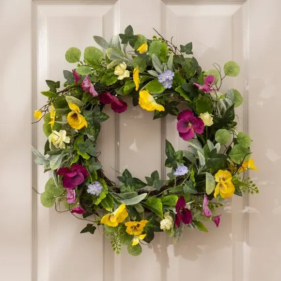 Spring Floral Wreath - Multicolor, Artificial image