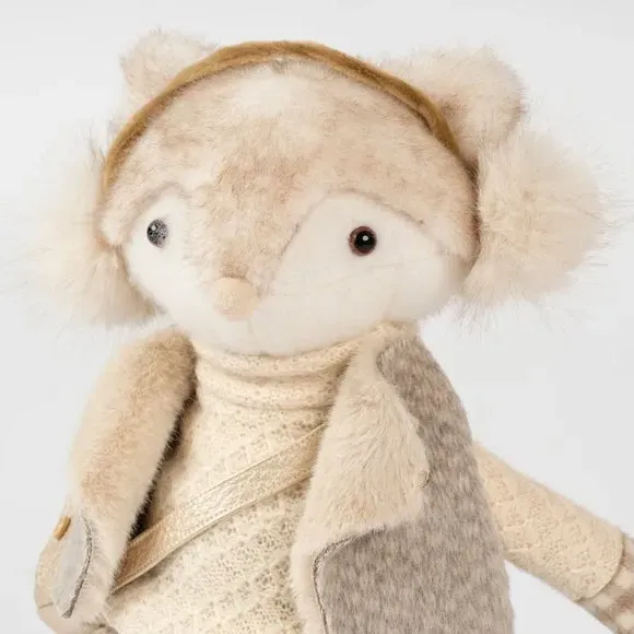 Standing Fox Ornament - Natural, Plush