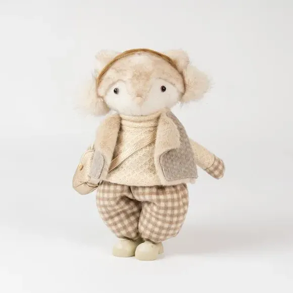 Standing Fox Ornament - Natural, Plush