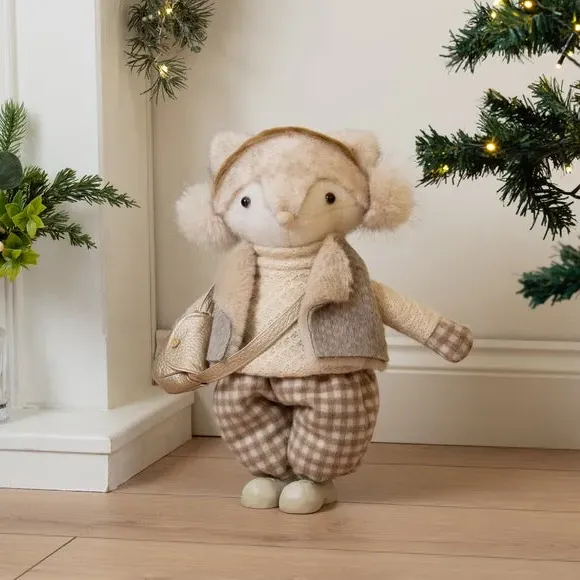 Standing Fox Ornament - Natural, Plush image