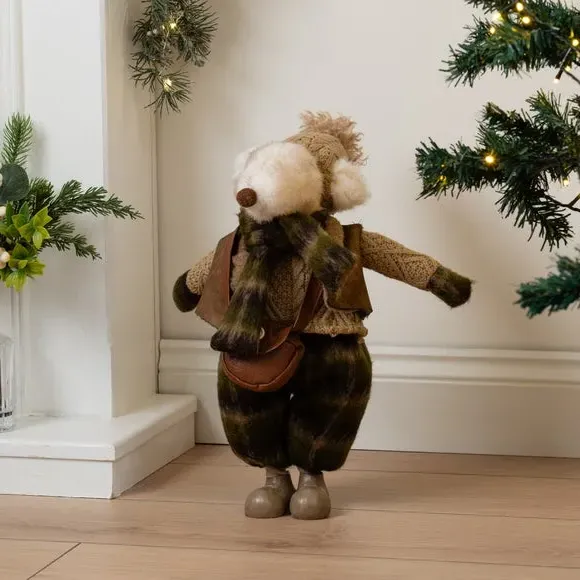 Standing Mouse Ornament - Brown, Plush image
