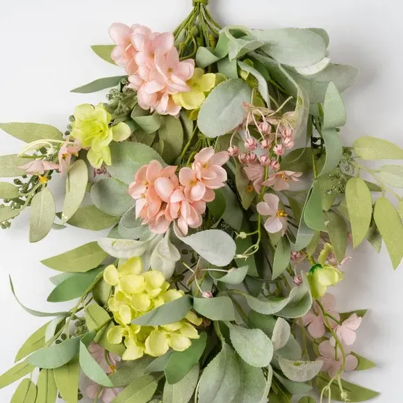 Teardrop Hydrangea Swag - Pink, Artificial