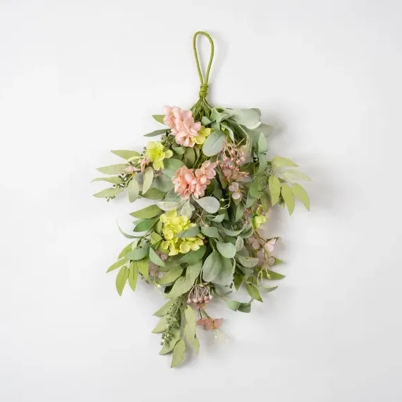 Teardrop Hydrangea Swag - Pink, Artificial