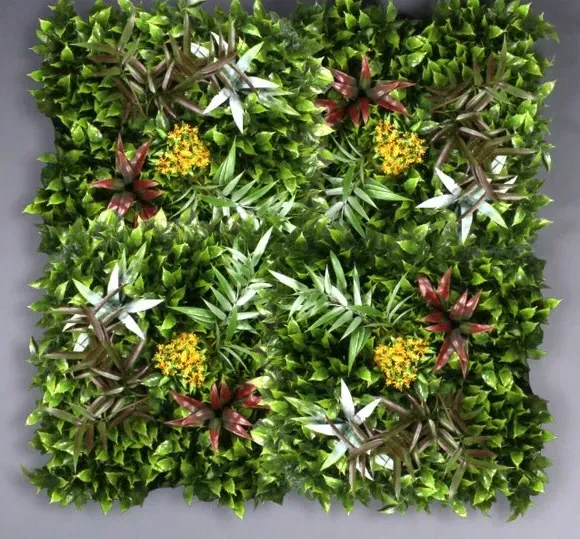 Textured Flower Wall Panels - Green, Artificial