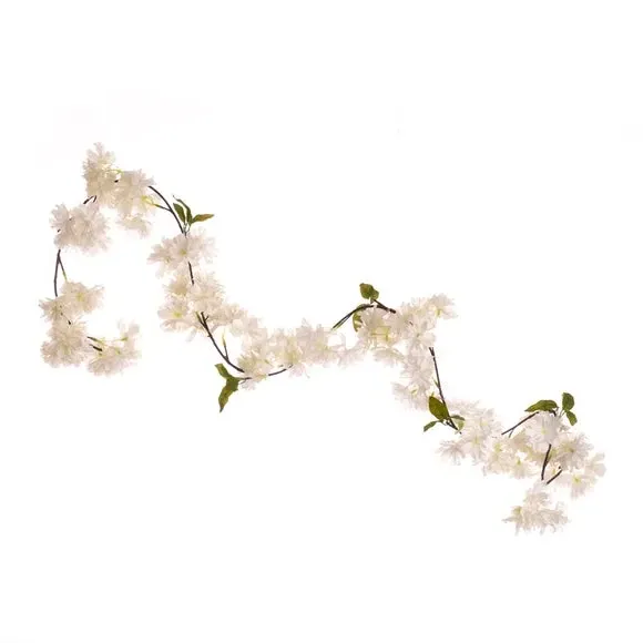 Trailing Hydrangea Garland - White, Artificial