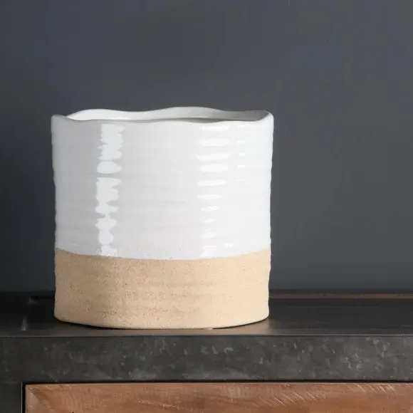 Two Tone Plant Pot - Multicolor, Rustic Finish image