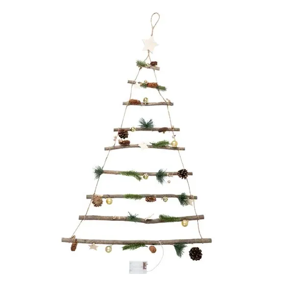 Wall Christmas Tree Decoration - Brown, Wood