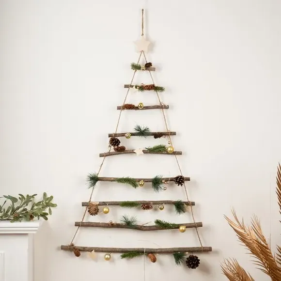 Wall Christmas Tree Decoration - Brown, Wood image