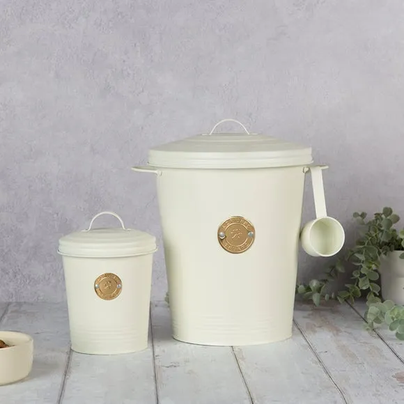 Set of 2 Storage Tins with Sealed Lids - Cream