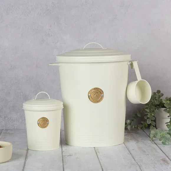 Set of 2 Storage Tins with Sealed Lids - Light Grey