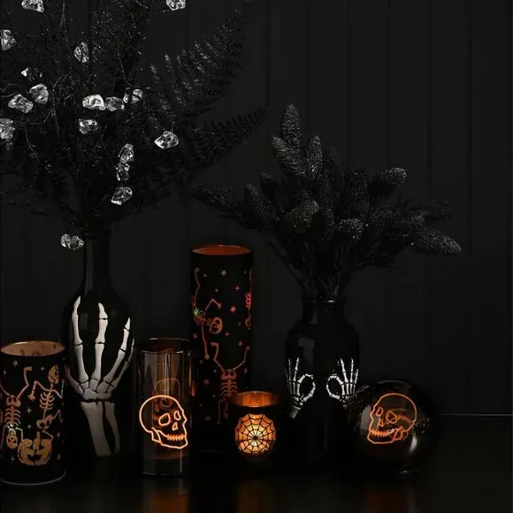 Artificial Fruit Bouquet in Skeleton Vase - Black