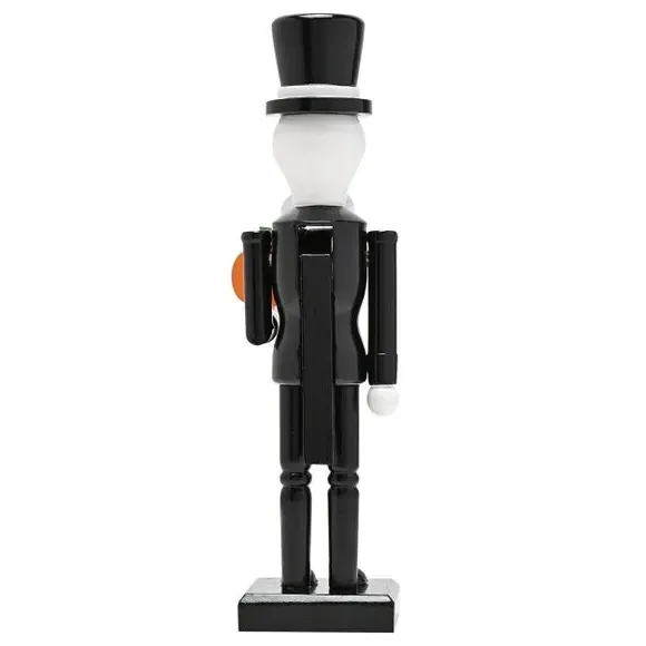 Skeleton Nutcracker Ornament - Black, Wood