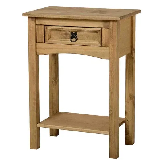1 Drawer Console Table with Shelf - Natural, Pine image