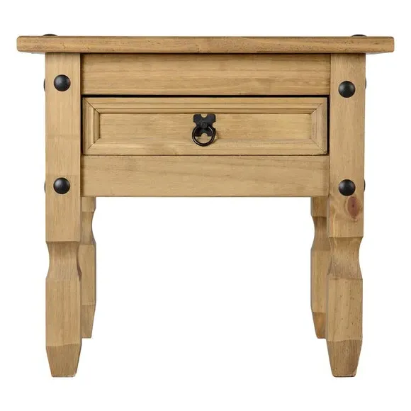 1 Drawer Lamp Table - Natural, Pine
