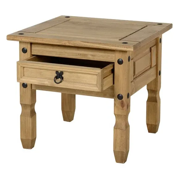 1 Drawer Lamp Table - Natural, Pine