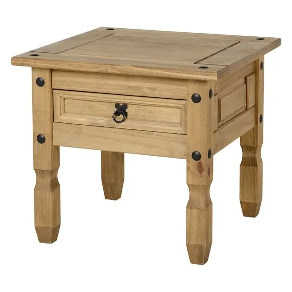 1 Drawer Lamp Table - Natural, Pine image