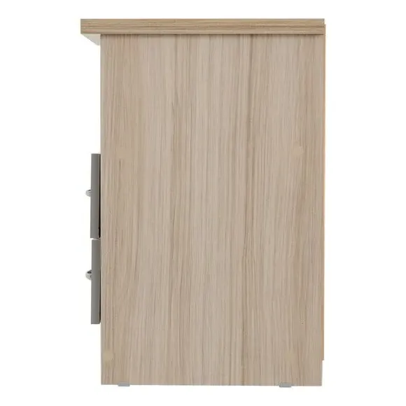 2 Drawer Bedside Table - Grey, Oak Effect