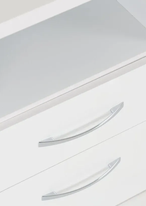 2 Drawer Bedside Table - White, Oak Effect
