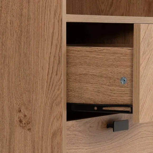 2 Drawer Cabinet with Shelves - Brown, Wood