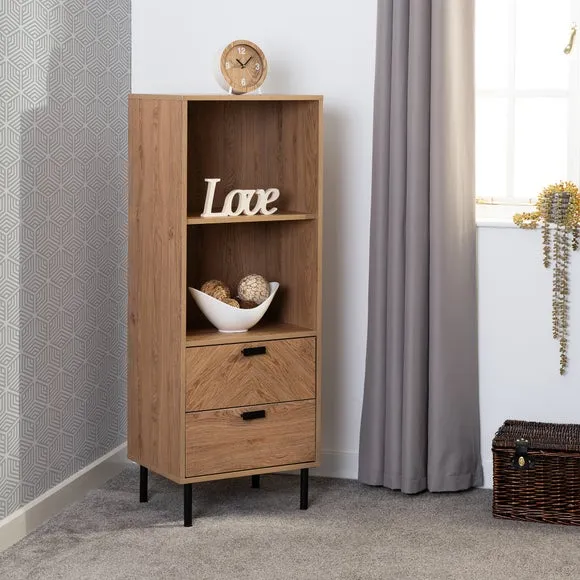 2 Drawer Cabinet with Shelves - Brown, Wood image