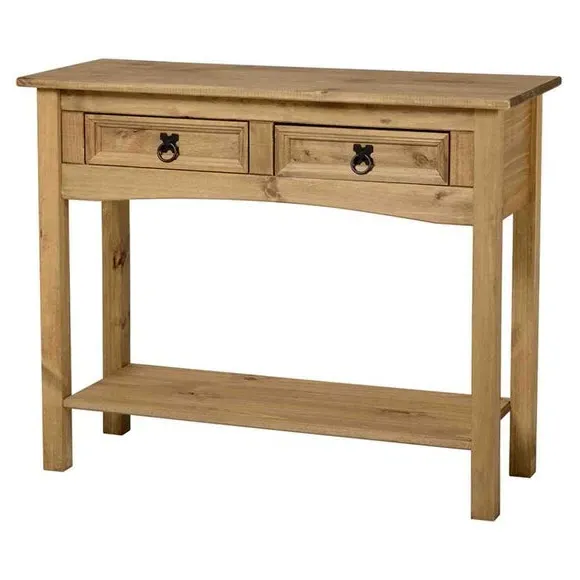 2 Drawer Console Table with Shelf - Natural, Pine image