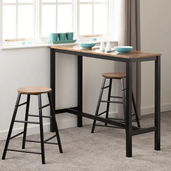 2-Seater Bar Table Set with Stools - Black Metal image