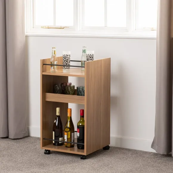 2-Tier Serving Cart - Oak, Pine Effect image