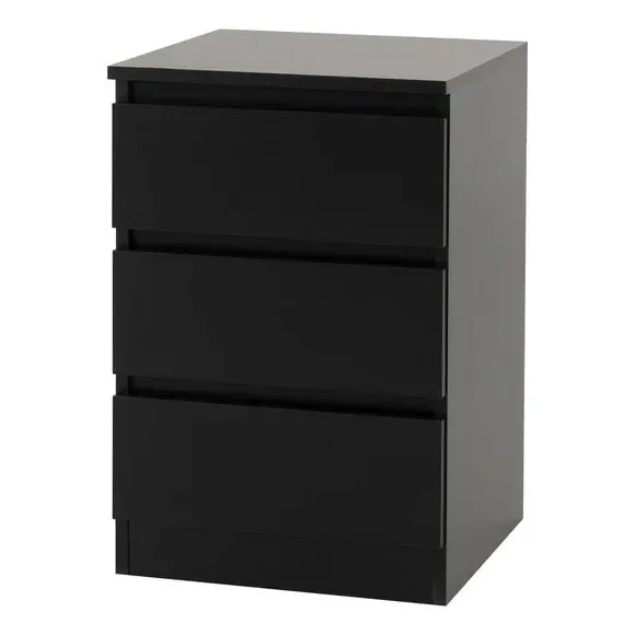 3-Drawer Bedside Table - Black image