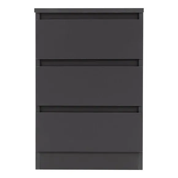 3-Drawer Bedside Table - Grey