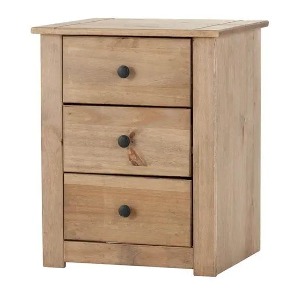 3-Drawer Bedside Table - Light Oak, Pine image