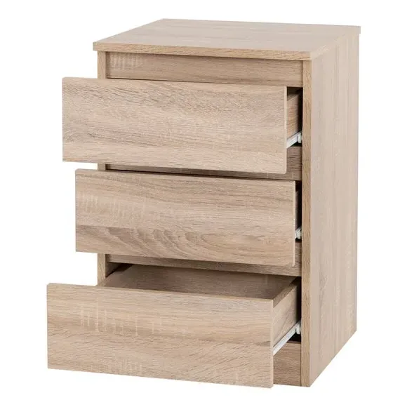 3-Drawer Bedside Table - Oak