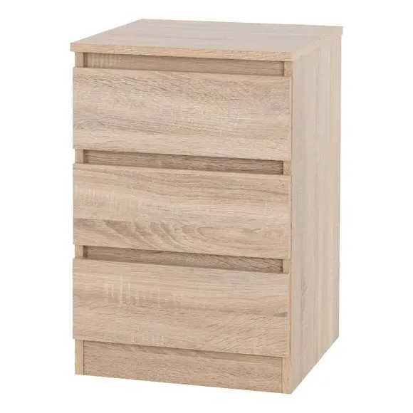 3-Drawer Bedside Table - Oak