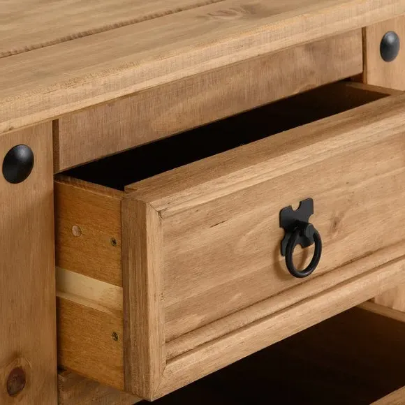 3-Drawer Bedside Table - Pine, Solid Wood