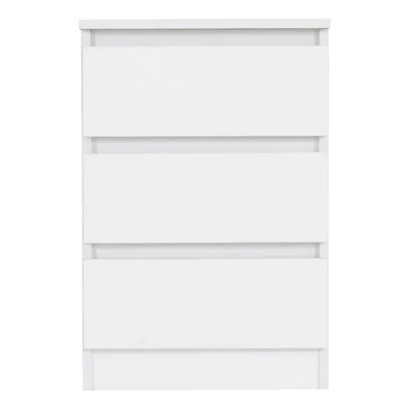 3-Drawer Bedside Table - White