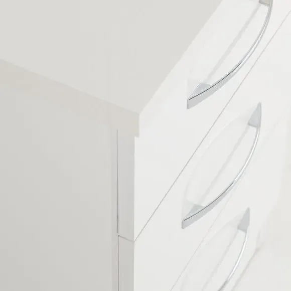 3-Drawer Bedside Table - White, Oak Effect