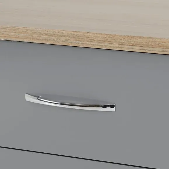 3-Drawer Chest with Gloss Front - Grey, Oak