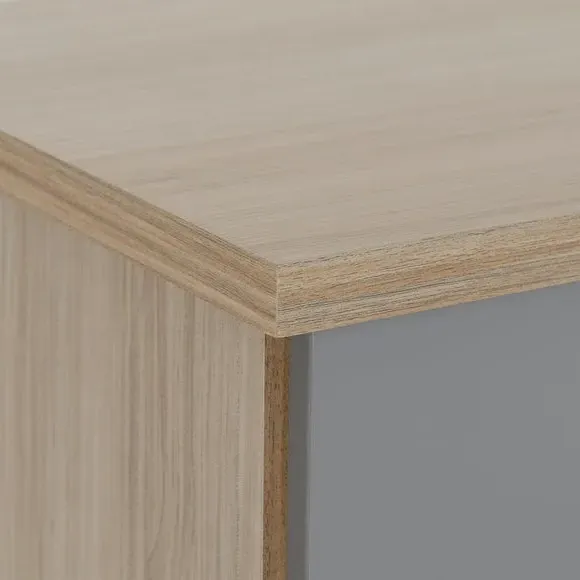 3-Drawer Chest with Gloss Front - Grey, Oak