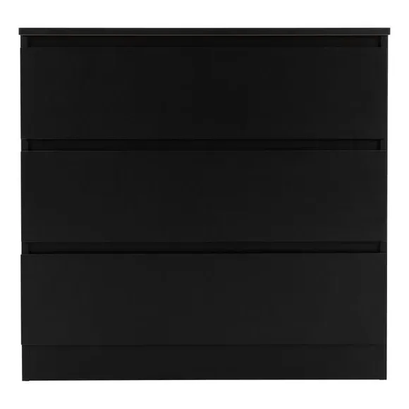 3-Drawer Chest with Storage - Black, Wood