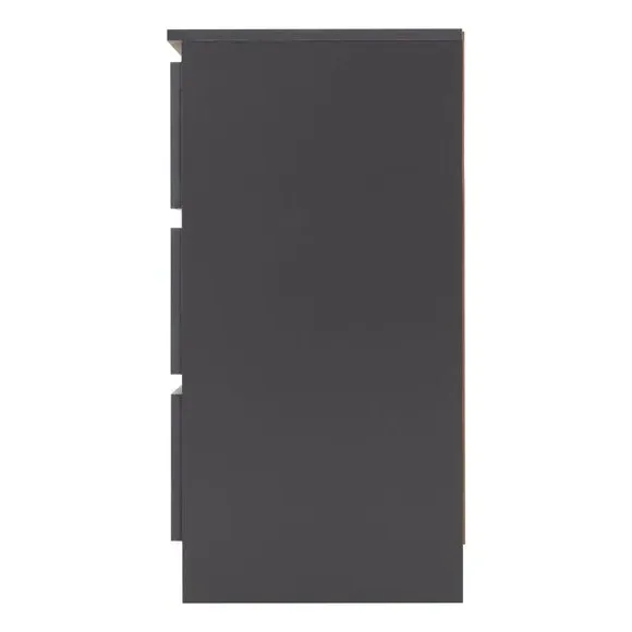 3-Drawer Chest with Storage - Grey, Wood