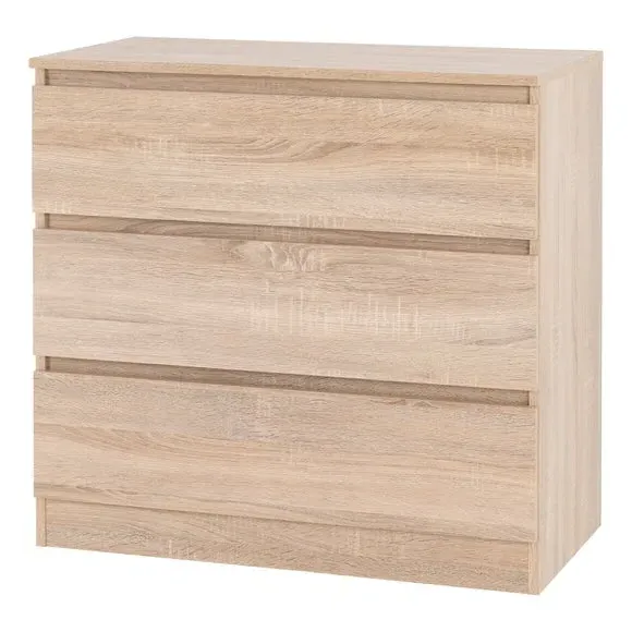3-Drawer Chest with Storage - Oak, Wood