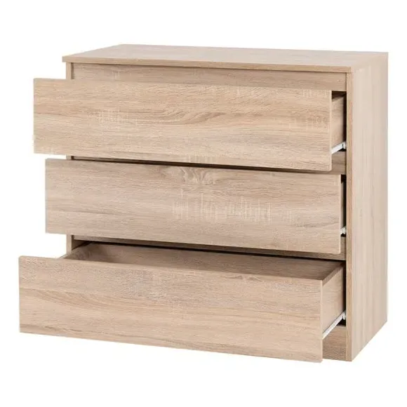 3-Drawer Chest with Storage - Oak, Wood