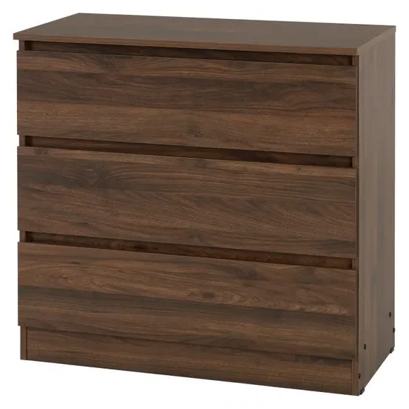 3-Drawer Chest with Storage - Walnut, Wood