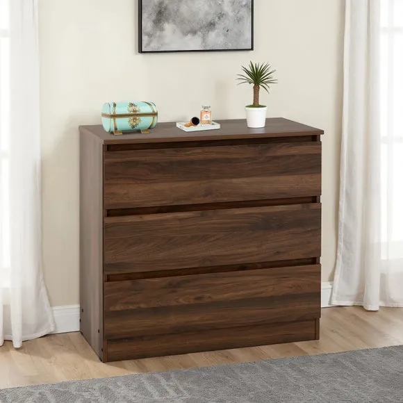 3-Drawer Chest with Storage - Walnut, Wood
