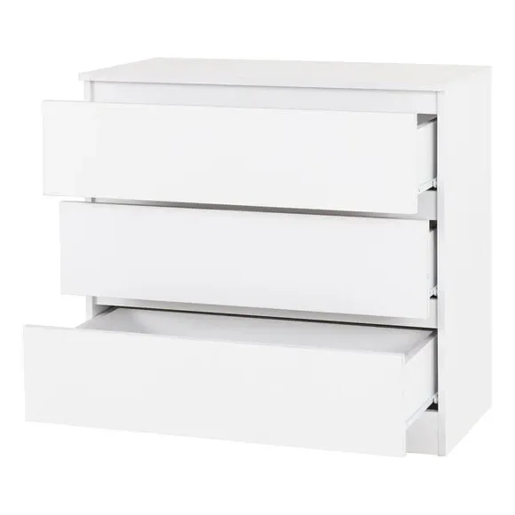 3-Drawer Chest with Storage - White, Wood