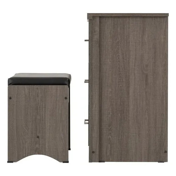 3-Drawer Dressing Table Set - Black